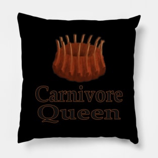 Carnivore Queen meat crown t-shirt and apparel Pillow