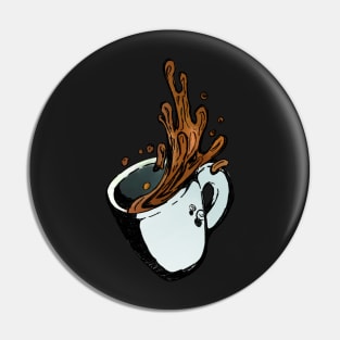 Coffee is spilling pattern  - black Pin
