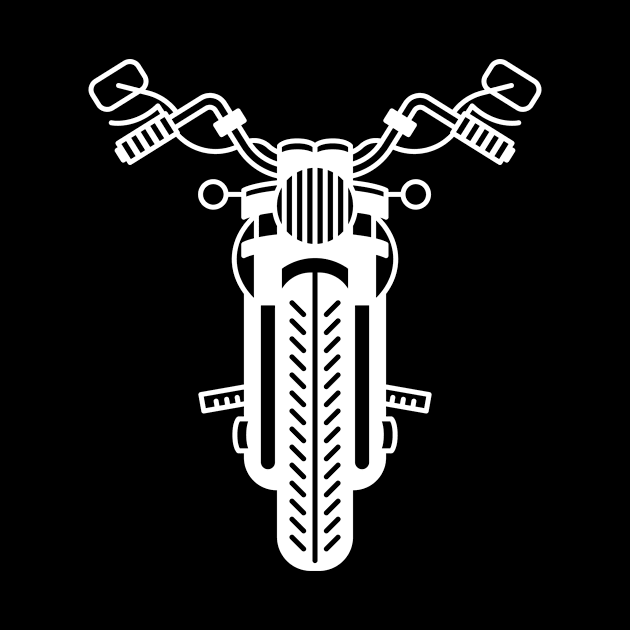 Illustration of stylized black and white motorcycle by iswenyi Art