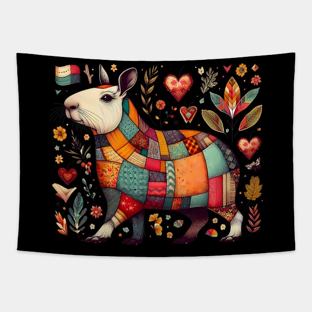 Capybara Flower Tapestry by Moniato