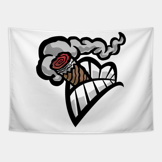 Cigarette mouth Tapestry by CRAZYMAN