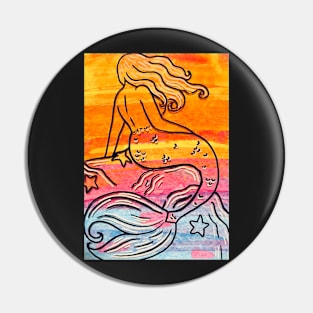 Mermaid Gazing during Sunset Pin