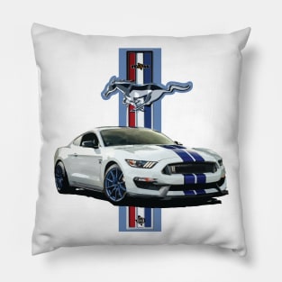 Texas Style Mustang Pony Blue Pillow