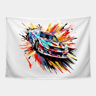 Car Racing Formula 1 Competition Abstract Tapestry