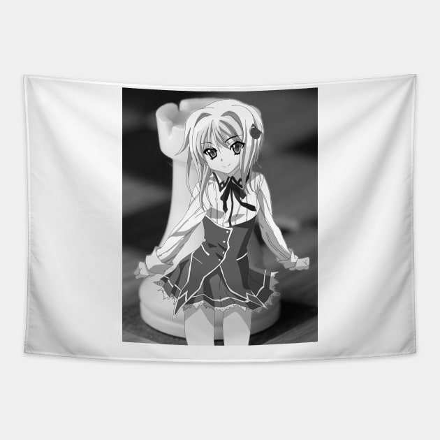 Koneko - High School DxD - black and white Tapestry by Dragon Works