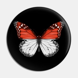 Monacan Flag  Butterfly - Gift for Monacan From Monaco Pin