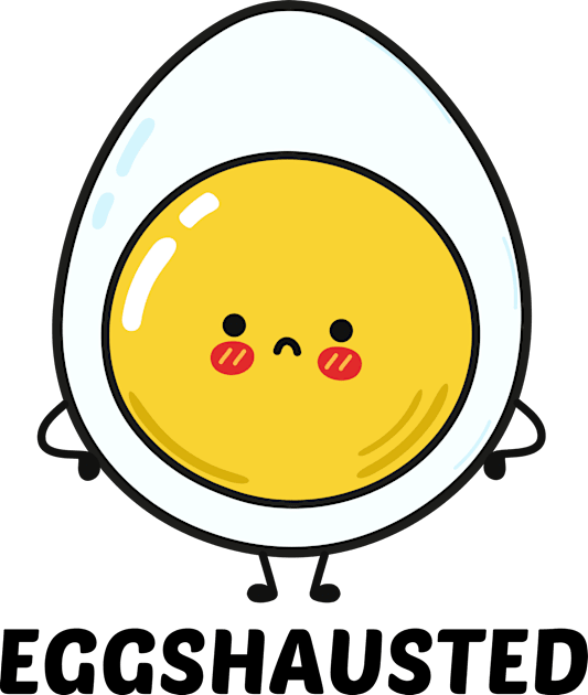 Eggshausted - Cute Egg Pun Kids T-Shirt by Allthingspunny