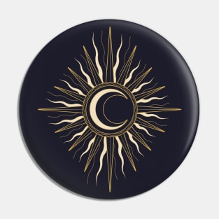 Golden Moon and Sun Astrology Pin