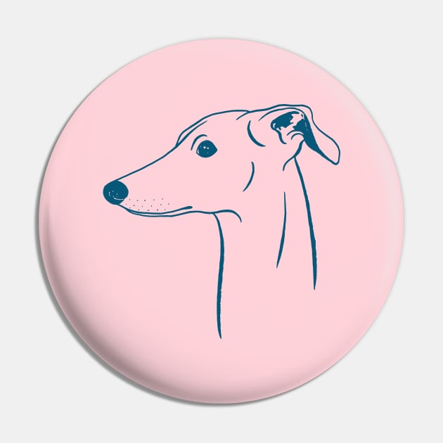 Italian Greyhound (Pink and Blue) Pin by illucalliart