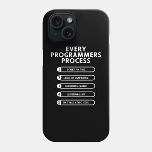 Every Programmers Process - Funny Programming coding Phone Case