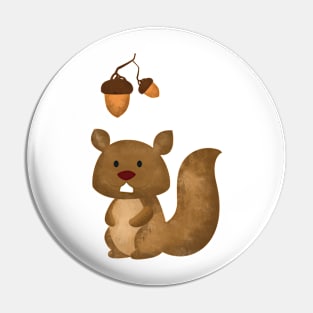 Thanksgiving Chestnut And Squirrel Autumn Woodland Nursery Pin