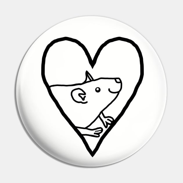 My Valentine Rat Line Drawing Pin by ellenhenryart