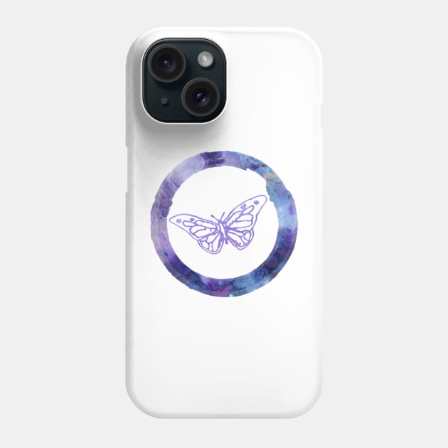 Purple Blue Butterfly Emoji Phone Case by gillys