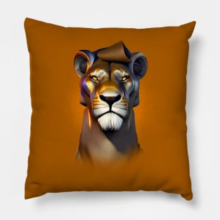 Golden Lion Fantasy Pillow