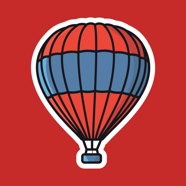 Hot Air Balloon Sticker vector illustration. Air Transportation object icon concept. Balloon festival. Air balloon sticker vector design with shadow. by AlviStudio