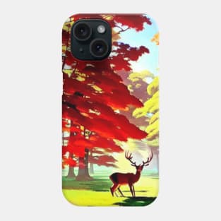 Deer in maple forest Phone Case