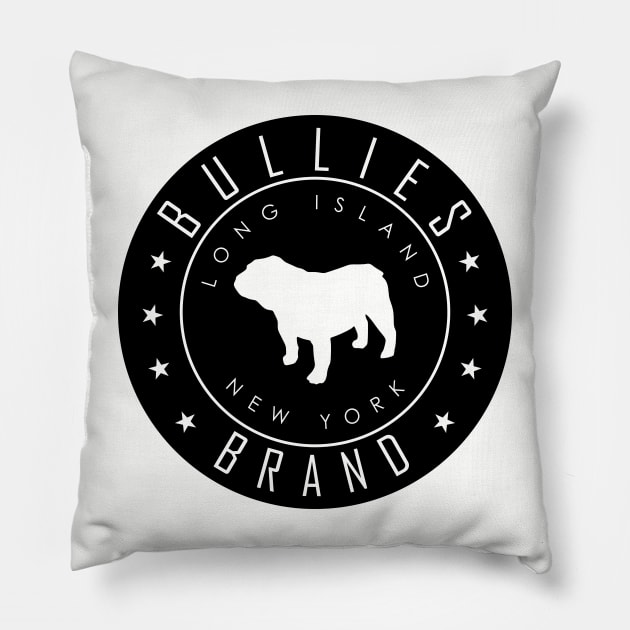 Bullies Brand logo 2 Solid Blk Pillow by Bullies Brand