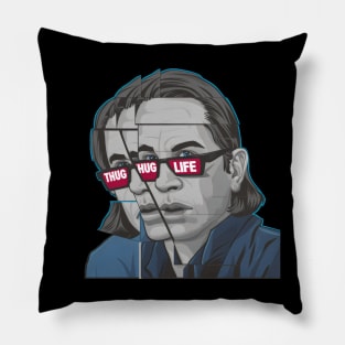 "Pixelated Thug Life Charlie Portrait" - Charlie Hip Hop Rapper Gangster Pillow