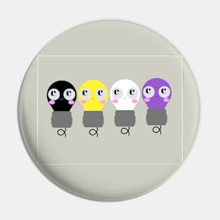 Nonbinary Light Bulbs LGBTQ Cute Quirky Pride Pin