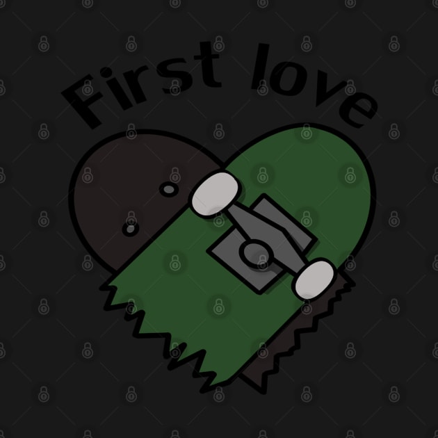 Skateboard heart 'first love' by MaryJsi