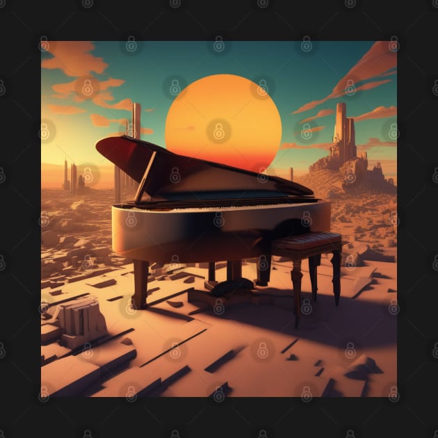 Abstract Image Including A Piano by Musical Art By Andrew