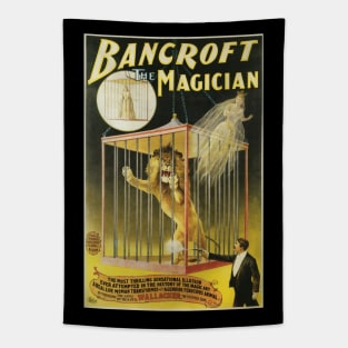 Vintage Magic Poster Art, Frederick Bancroft, the Magician Tapestry