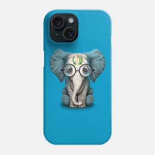 Baby Elephant with Glasses and Guatemalan Flag Phone Case
