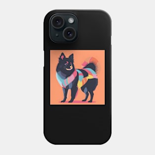 70s Schipperke Vibes: Pastel Pup Parade Phone Case