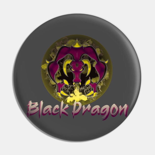 Black Dragon Pin by PorinArt