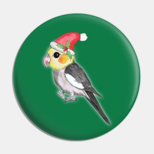 Christmas cockatiel Pin