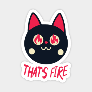 That's Fire || Black Cat With Fiery Eyes Magnet