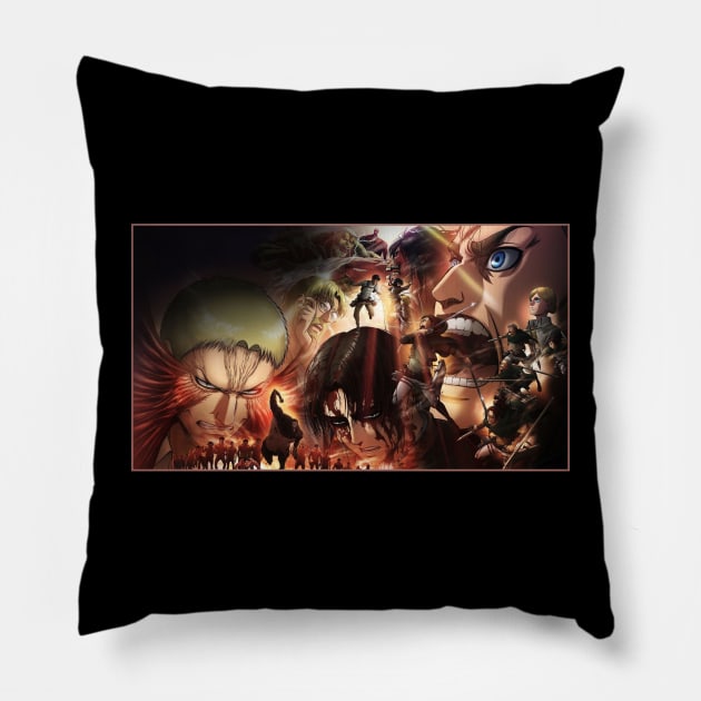 Attack On Titan Pillow by Qasim