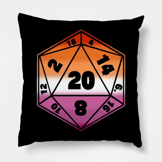 Lesbian Pride Flag DnD Dice Pillow by TheQueerPotato