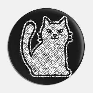 MONEY CAT STICKER | BLACK CAT Pin