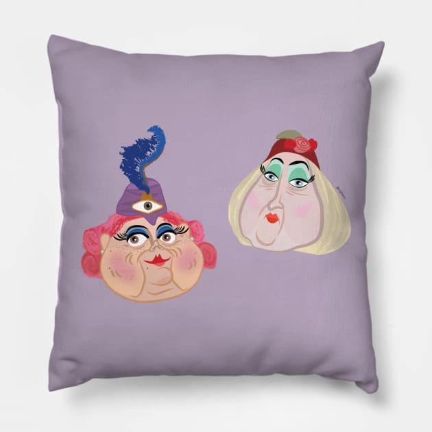 Spink and Forcible Face to Face Pillow by Frannotated