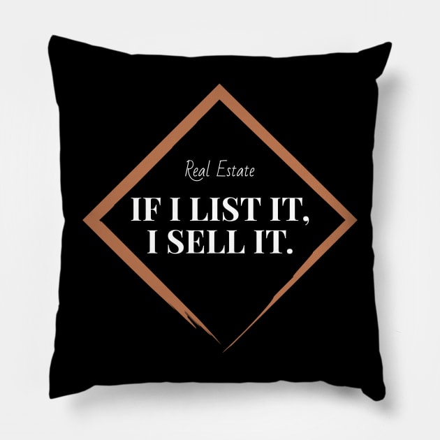 List It Sell It, Real Estate Pillow by The Favorita