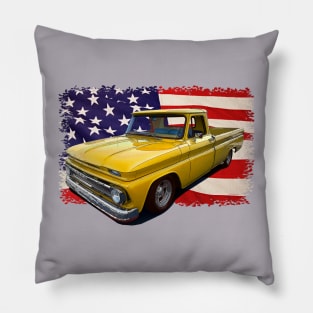 1965 Yellow Chevy C10 Pickup Truck Pillow