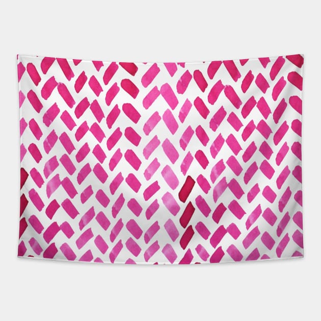 Cute watercolor knitting pattern - pink Tapestry by wackapacka