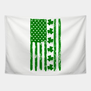 St Patricks Day Shamrock Irish American Flag Grunge Tapestry