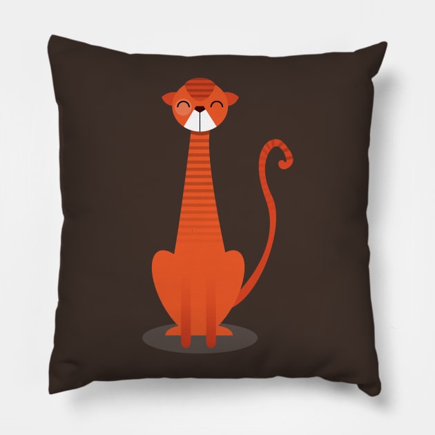 Orange Cat Pillow by volkandalyan