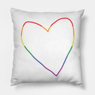 Pride Stripes Heart Line Valentines Day Pillow