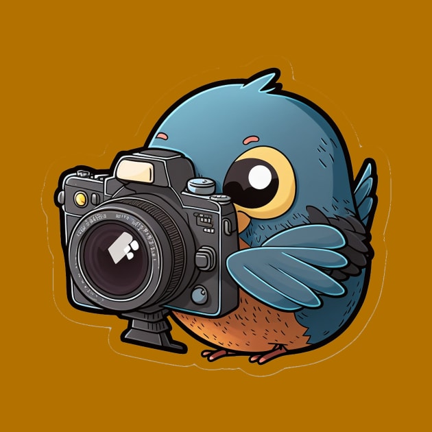cute bird with a dslr camera by Transcendexpectation