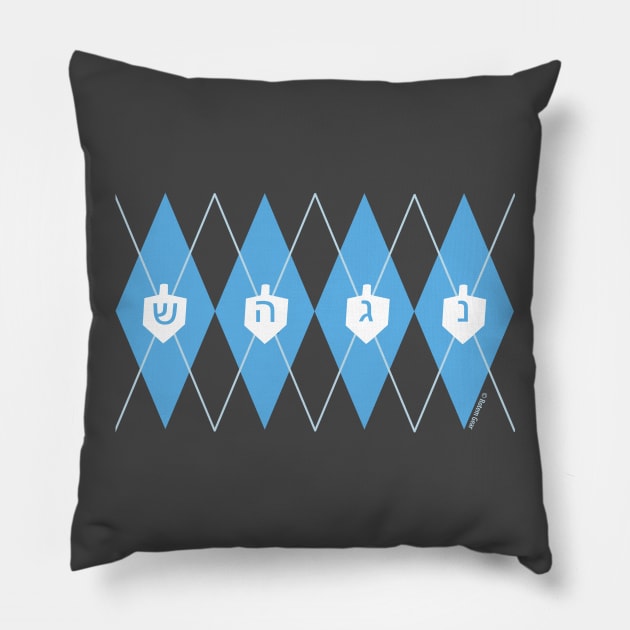 Argyle Dreidels Pillow by jrotem