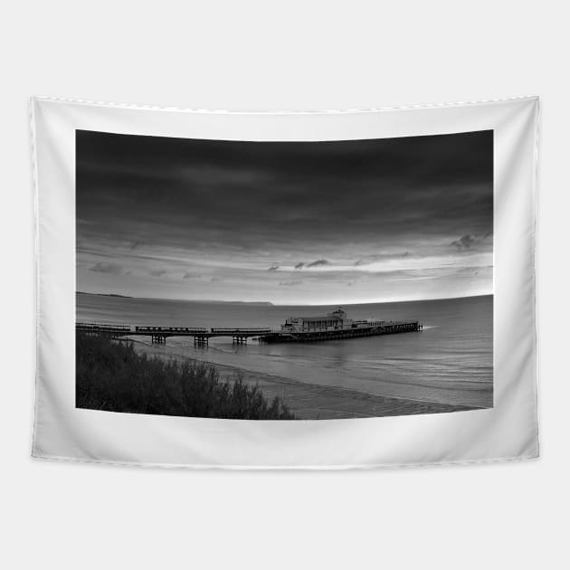 Bournemouth Pier And Beach Dorset England Tapestry by AndyEvansPhotos