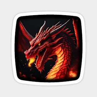 Red Fire Dragon Magnet