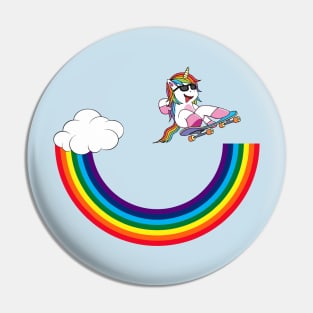 Unicorn Air Rainbow Halfpipe Pin