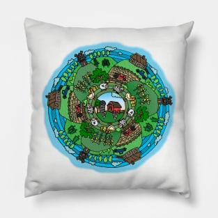 Farm & Country Themed Mandala Pillow