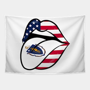 Massachusetts American Flag Mouth Tapestry