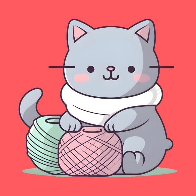 Gray Knitter Kitten by Serene Simplicity