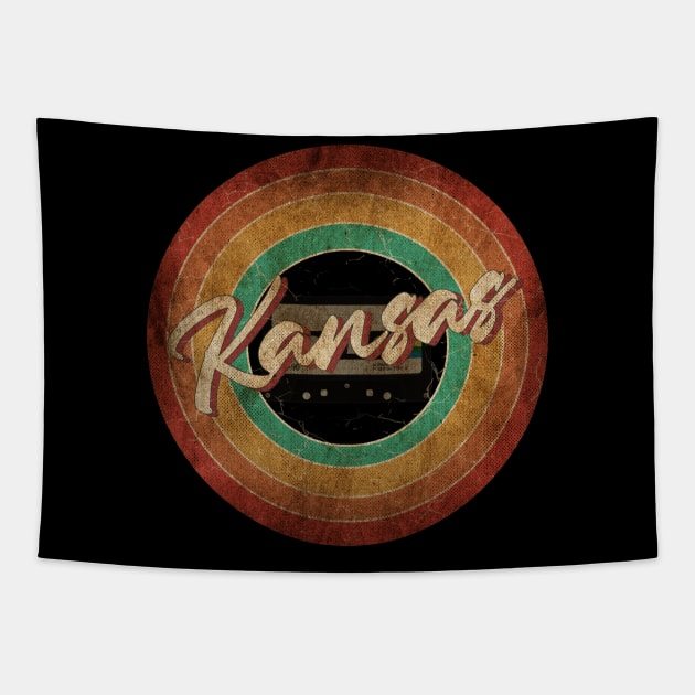 Kansas Vintage Circle Art Tapestry by antongg